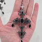Killstar Crossed Desire Earrings Gothic Baroque Cross Black Chandelier Hangers