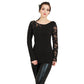 GOTHIC ELEGANCE - Lace One Shoulder Top Black -  - Tops - Long Sleeve
