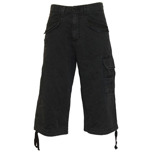 METAL STREETWEAR Vintage Cargo Shorts 3/4 Long Black - Gothic Cargo Shorts
