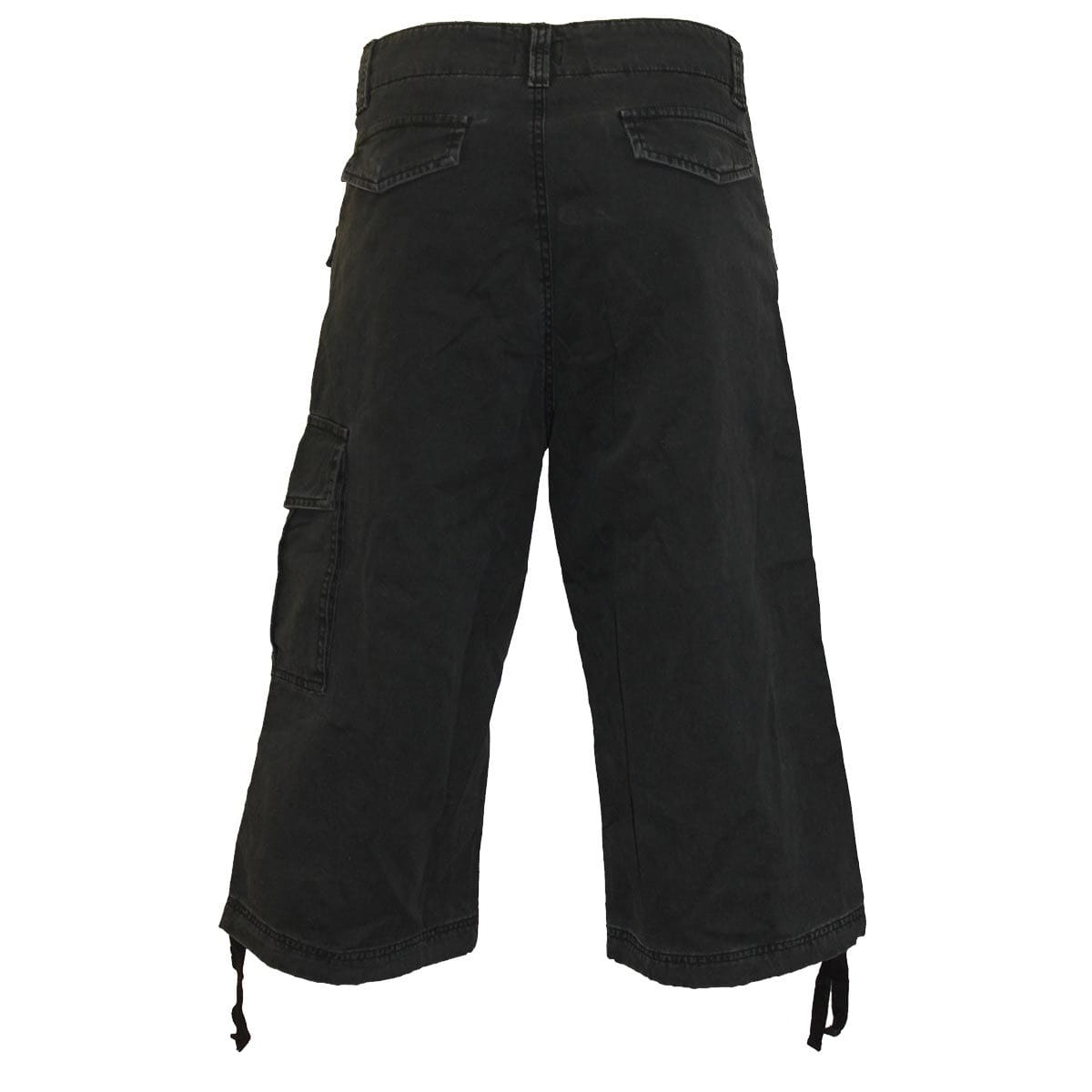 METAL STREETWEAR Vintage Cargo Shorts 3/4 Long Black - Gothic Cargo Shorts