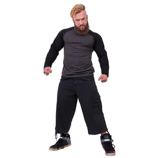 METAL STREETWEAR Vintage Cargo Shorts 3/4 Long Black - Gothic Cargo Shorts