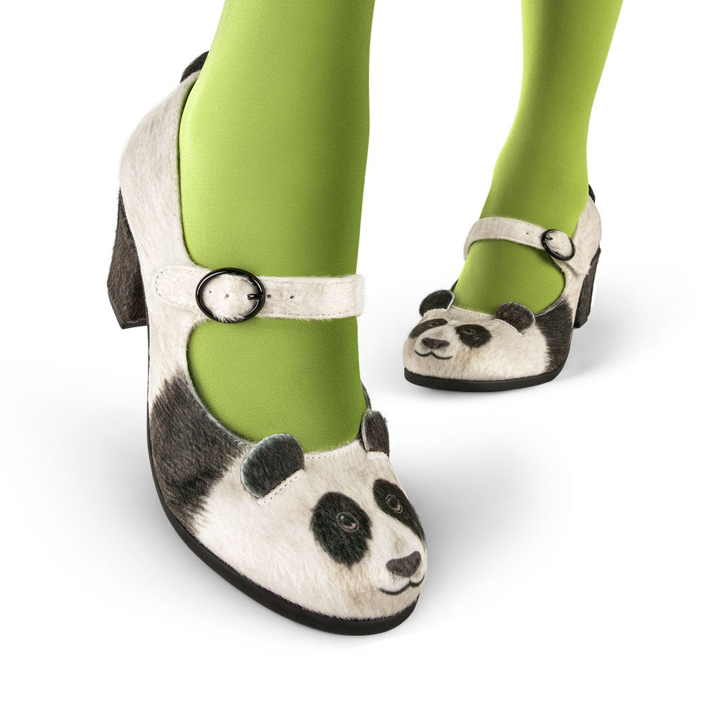 Mid Heels Panda Women's Mary Jane Pump