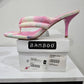 Pastel Tie-Dye Knotted Strap Heeled Sandals with Square Toe