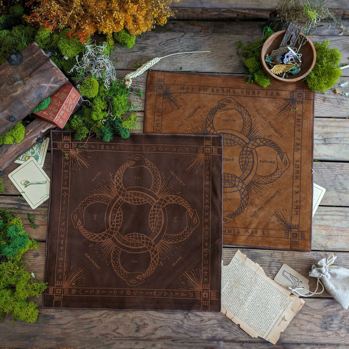 Green Glyphs Casting Cloth -  - Altar Cloth