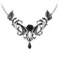 Baroque Rose Pendant |  Antiqued Pewter Austrian Crystal - Alchemy Gothic - Necklaces