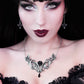 Baroque Rose Pendant |  Antiqued Pewter Austrian Crystal - Alchemy Gothic - Necklaces