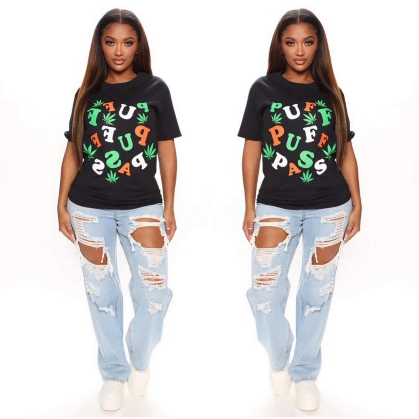 Unisex Graphic Tee | Puff Puff Pass | Print Comfy Cotton Black T-Shirt - Fashion Nova - Shirts