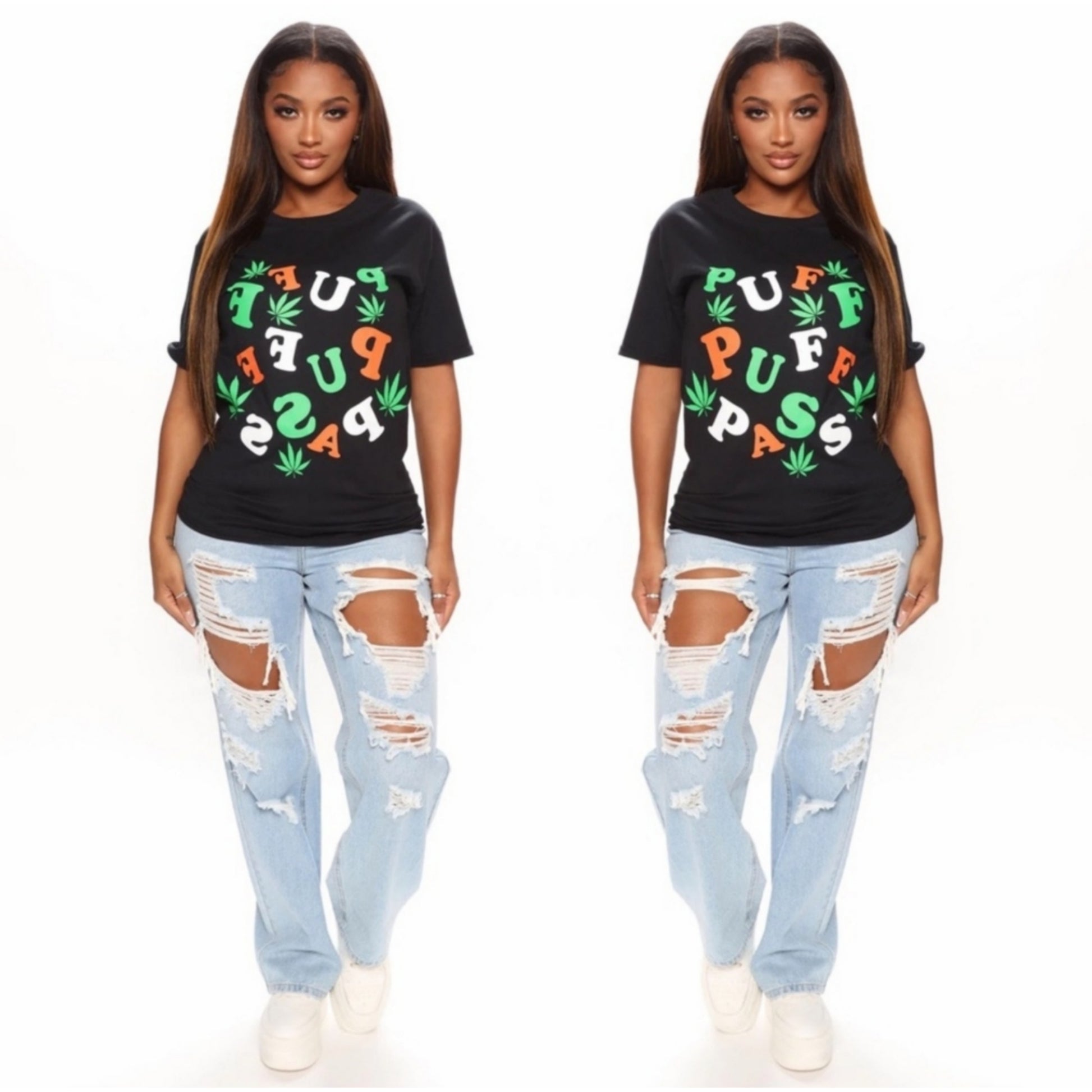 Unisex Graphic Tee | Puff Puff Pass | Print Comfy Cotton Black T-Shirt - Fashion Nova - Shirts