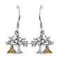 Tree of Life Dangle Earrings | Platinum Over 925S & 14k Earrings 2¾ Gram - A Gothic Universe - Earrings