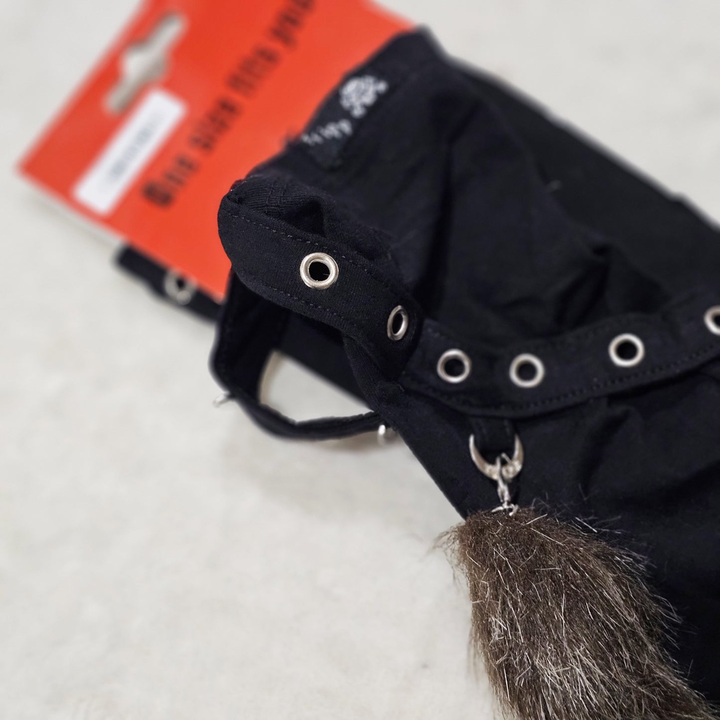 Tail Pin Arm Warmers | Black Brown Fingerless Gloves Grommet Straps Safety Pins Good Luck Tail - Tripp nyc - Arm Warmers