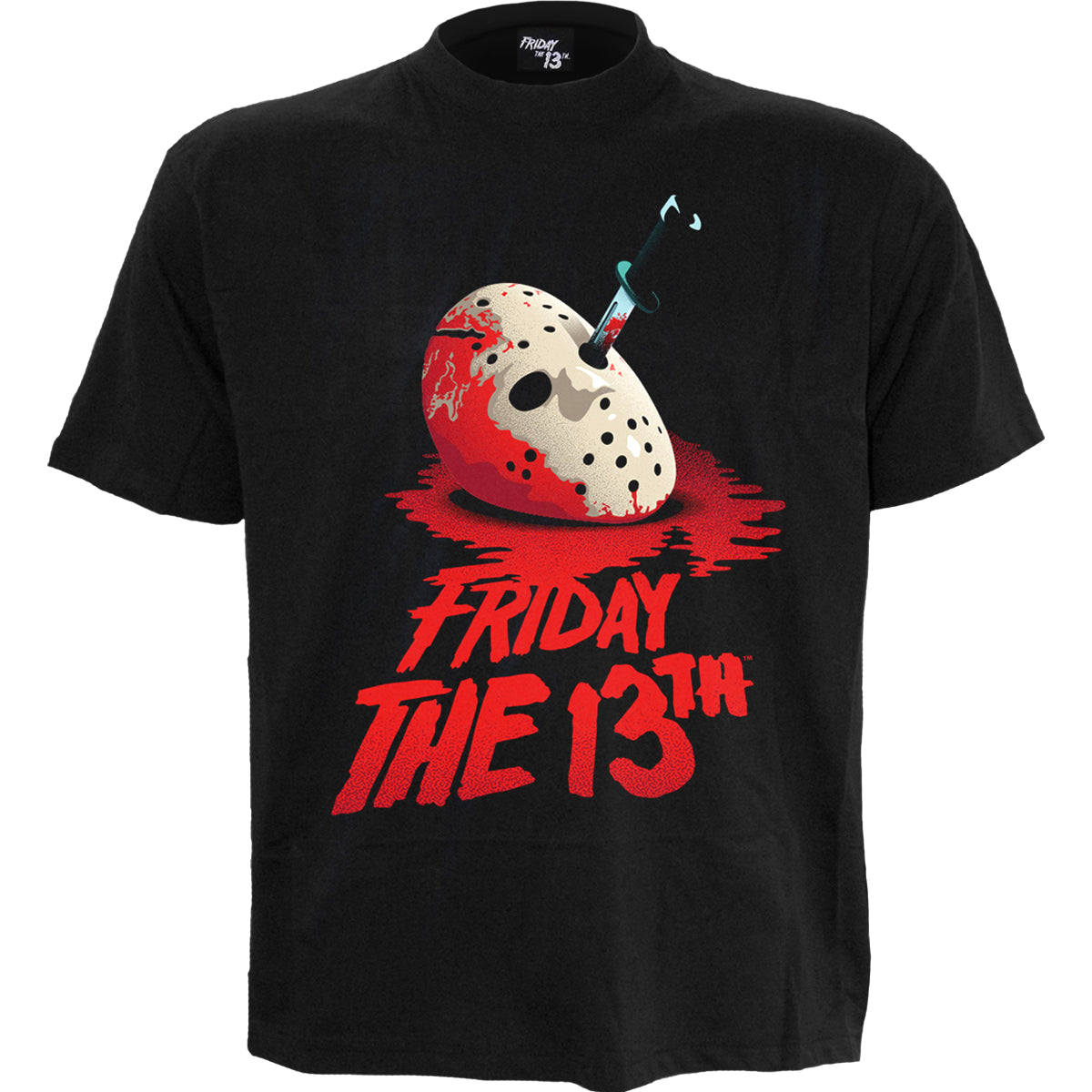 FRIDAY THE 13TH - CLASSIC MASK - Front Print T-Shirt Black -  - T-Shirts