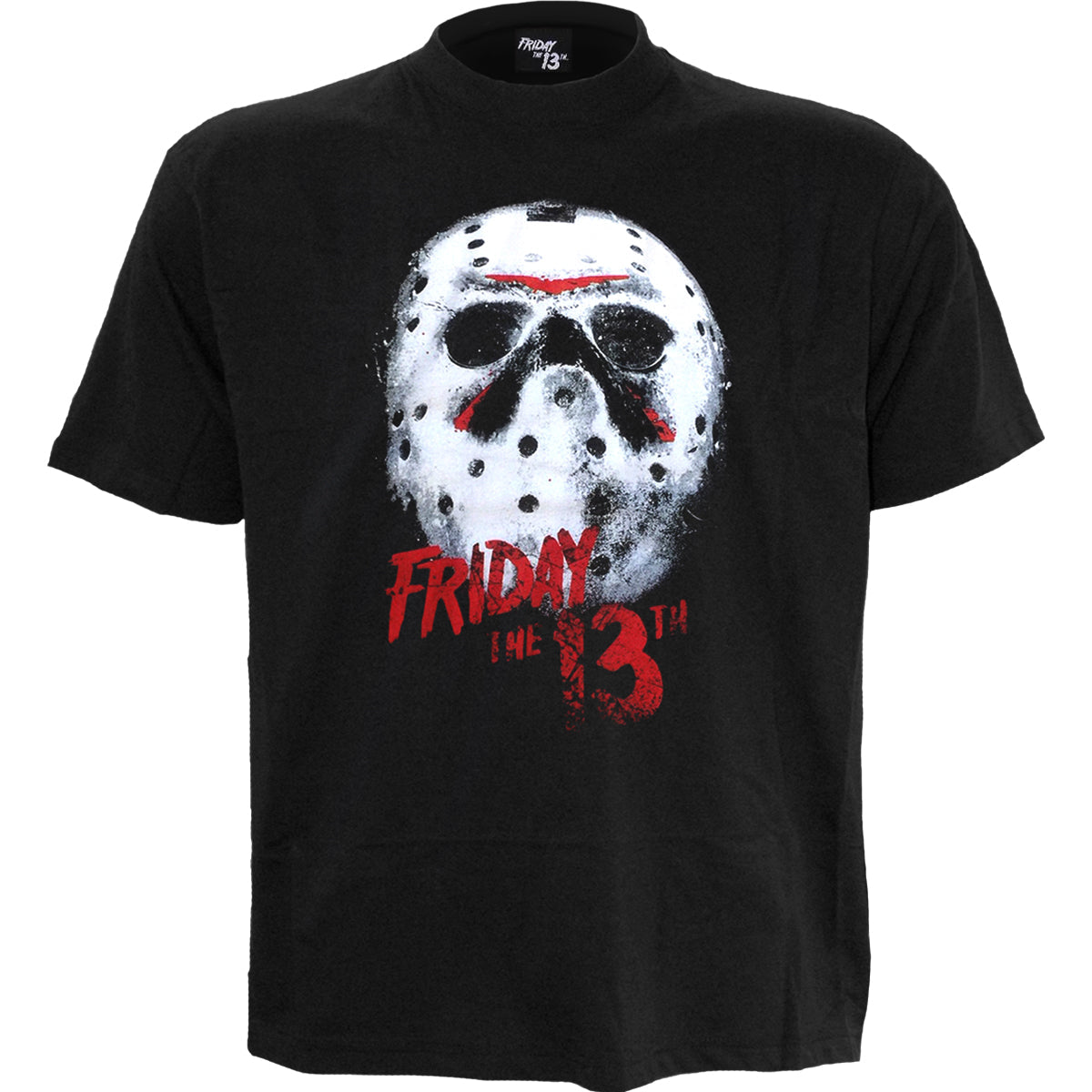 FRIDAY THE 13TH - WHITE MASK - Front Print T-Shirt Black -  - T-Shirts