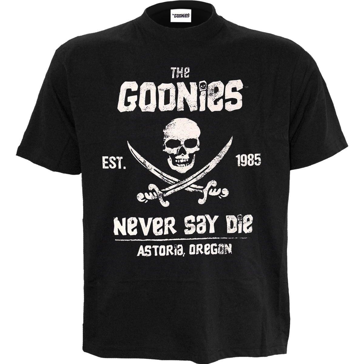 THE GOONIES - NEVER SAY DIE - Front Print T-Shirt Black -  - T-Shirts
