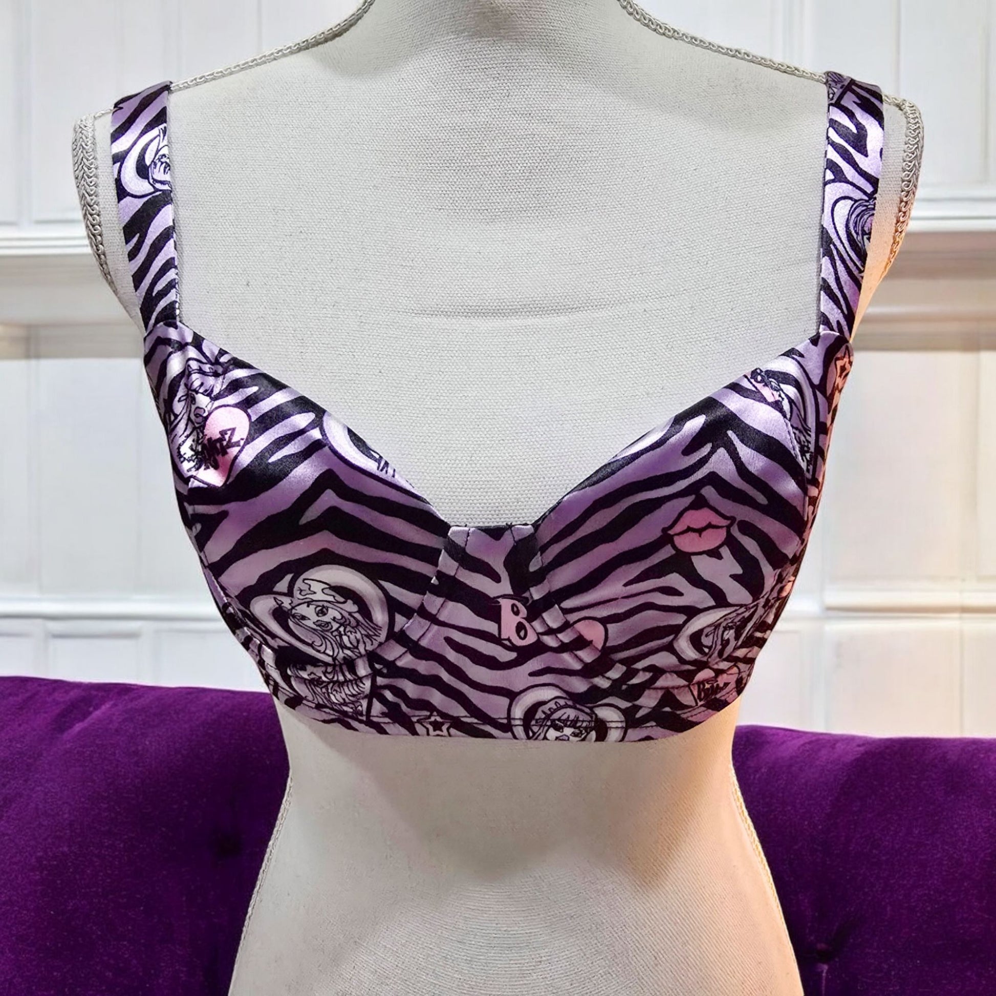 Bra Top Padded Underwire Thick Satin Adjustable Straps -  - Bras