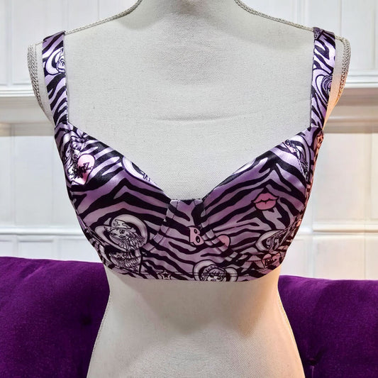 Bra Top Padded Underwire Thick Satin Adjustable Straps -  - Bras