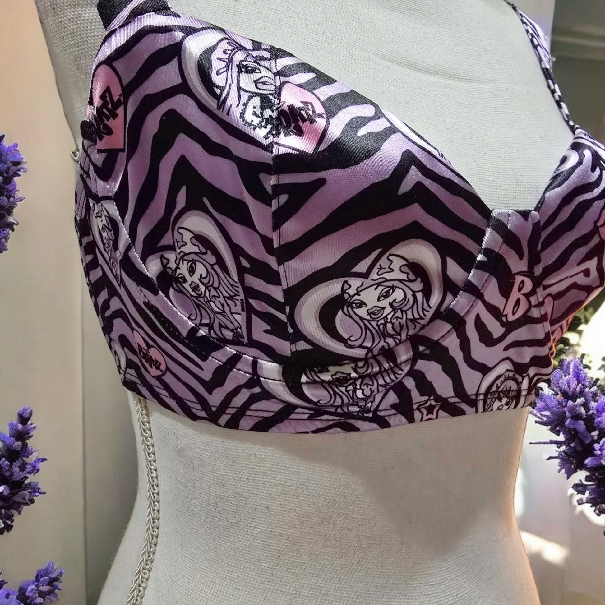 Bra Top Padded Underwire Thick Satin Adjustable Straps -  - Bras