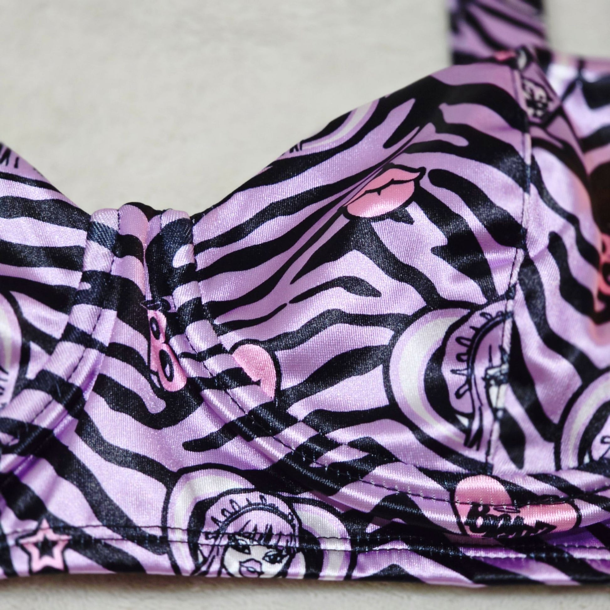 Bra Top Padded Underwire Thick Satin Adjustable Straps -  - Bras