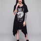 Killstar Rise Up Raise Hell Occult Skull Batwing Hanky Hem Tunic Dress L