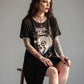 Killstar Rise Up Raise Hell Occult Skull Batwing Hanky Hem Tunic Dress L