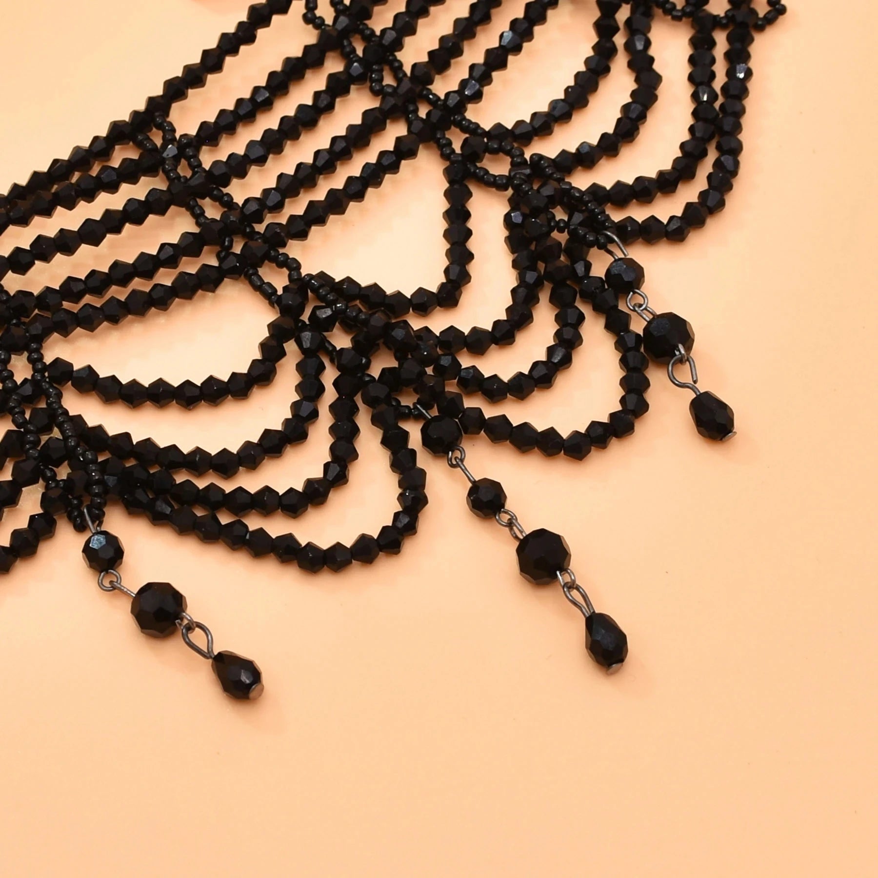 Midnight Elegance Crystal Bib Necklace | Dance in Victorian Shadows, Shine in Nightfall - A Gothic Universe - Necklaces