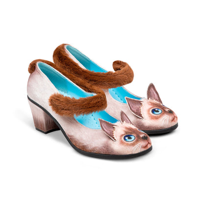 Mid Heels Siamese Cat Women's Mary Jane Pump -  - Mid Heels