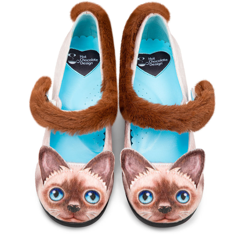 Mid Heels Siamese Cat Women's Mary Jane Pump