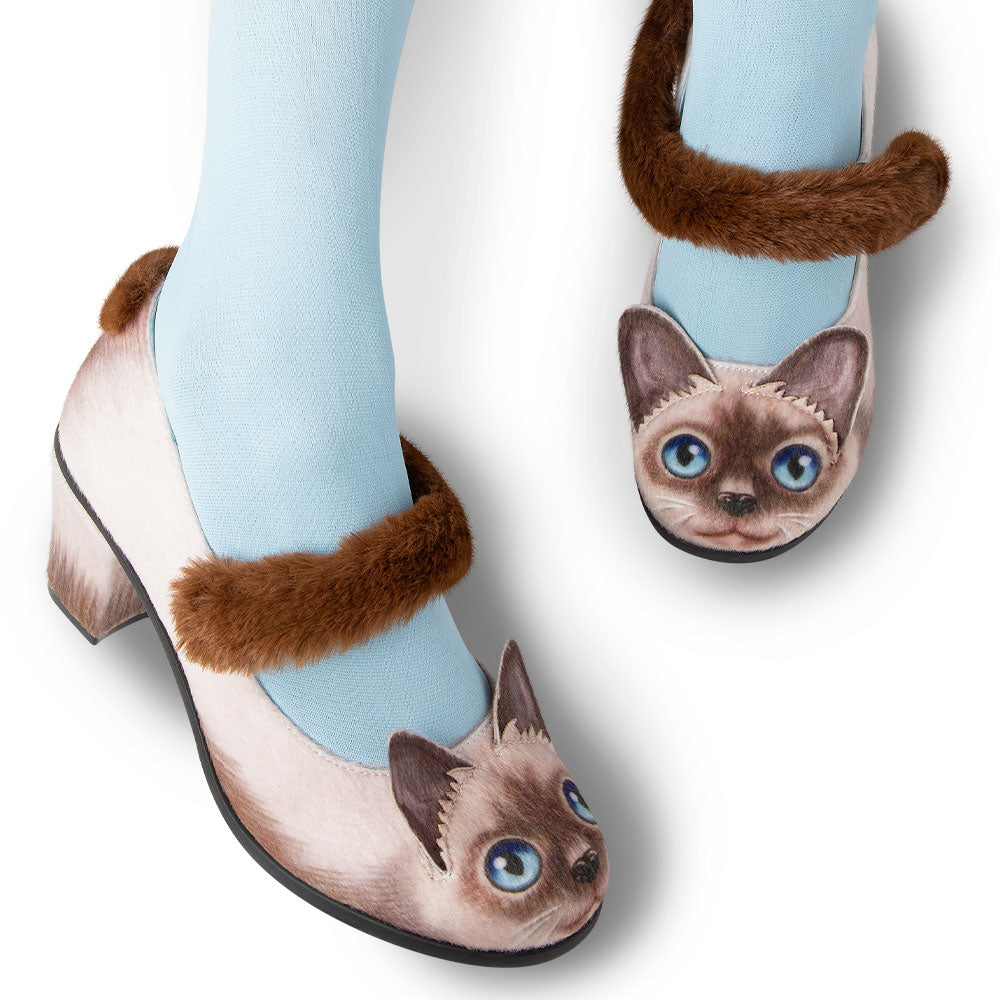 Mid Heels Siamese Cat Women's Mary Jane Pump