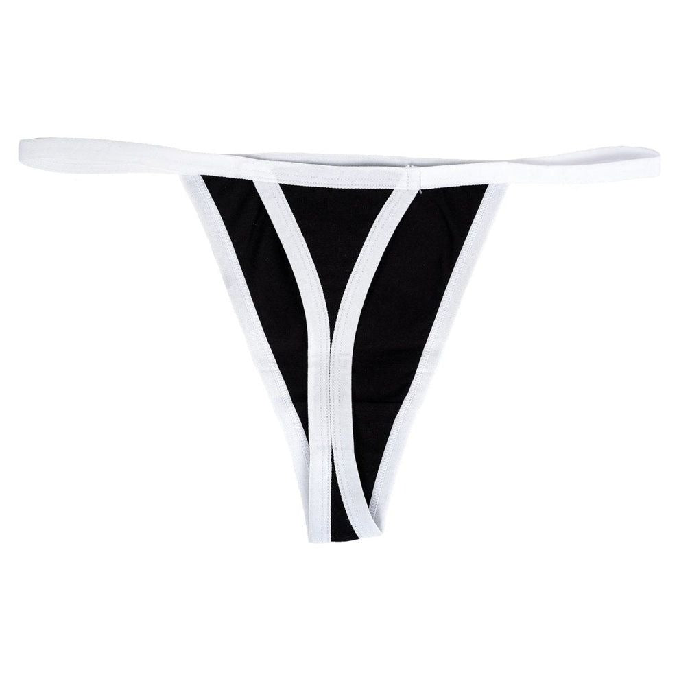 Blow Me Bubbles Thong Underwear Black & White Graphic Design M