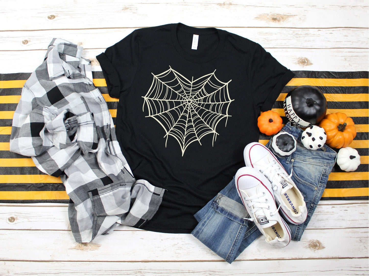Heart Spider Web Tee - Unisex Gothic Romance Shirt