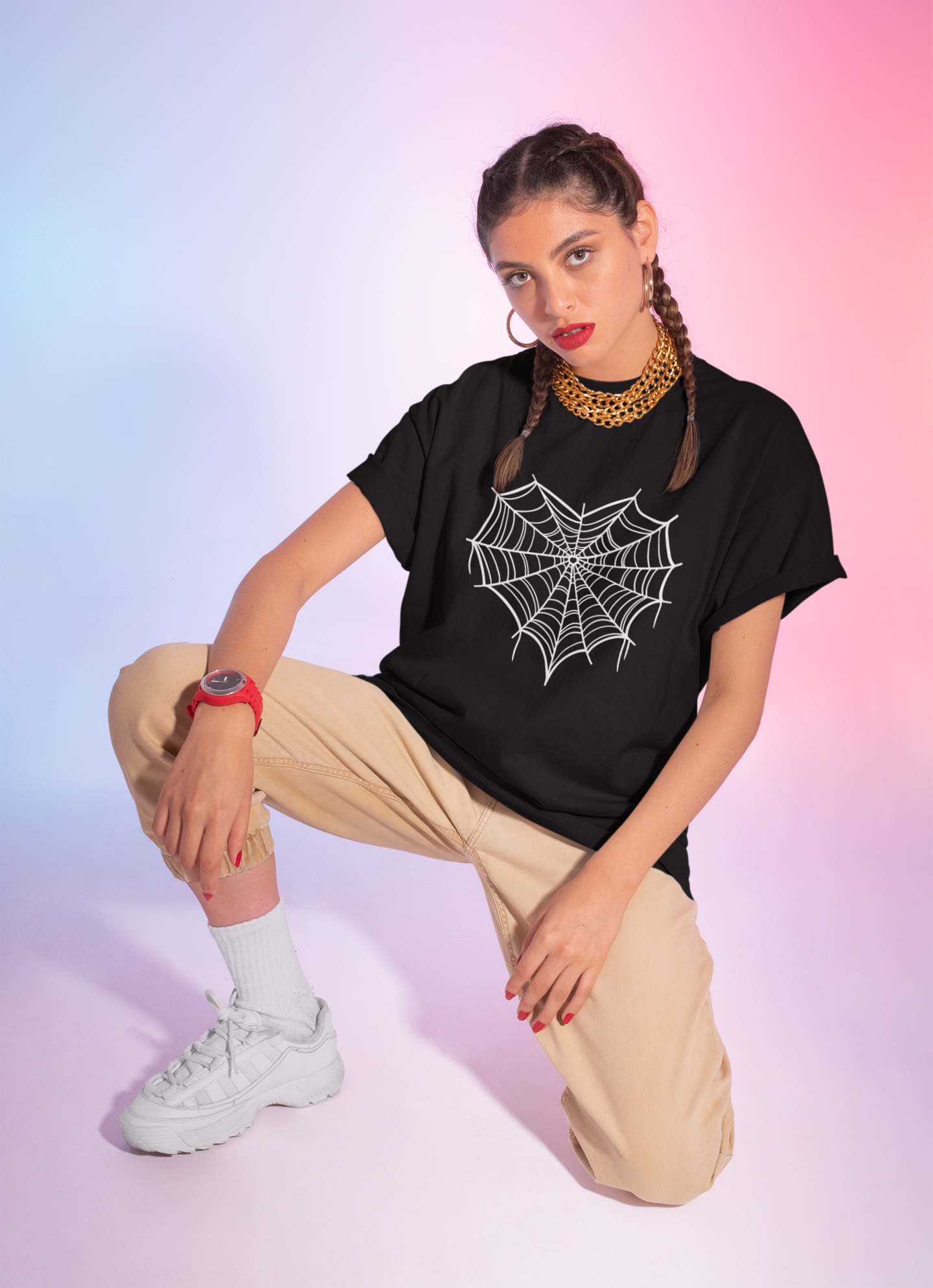 Heart Spider Web Tee - Unisex Gothic Romance Shirt