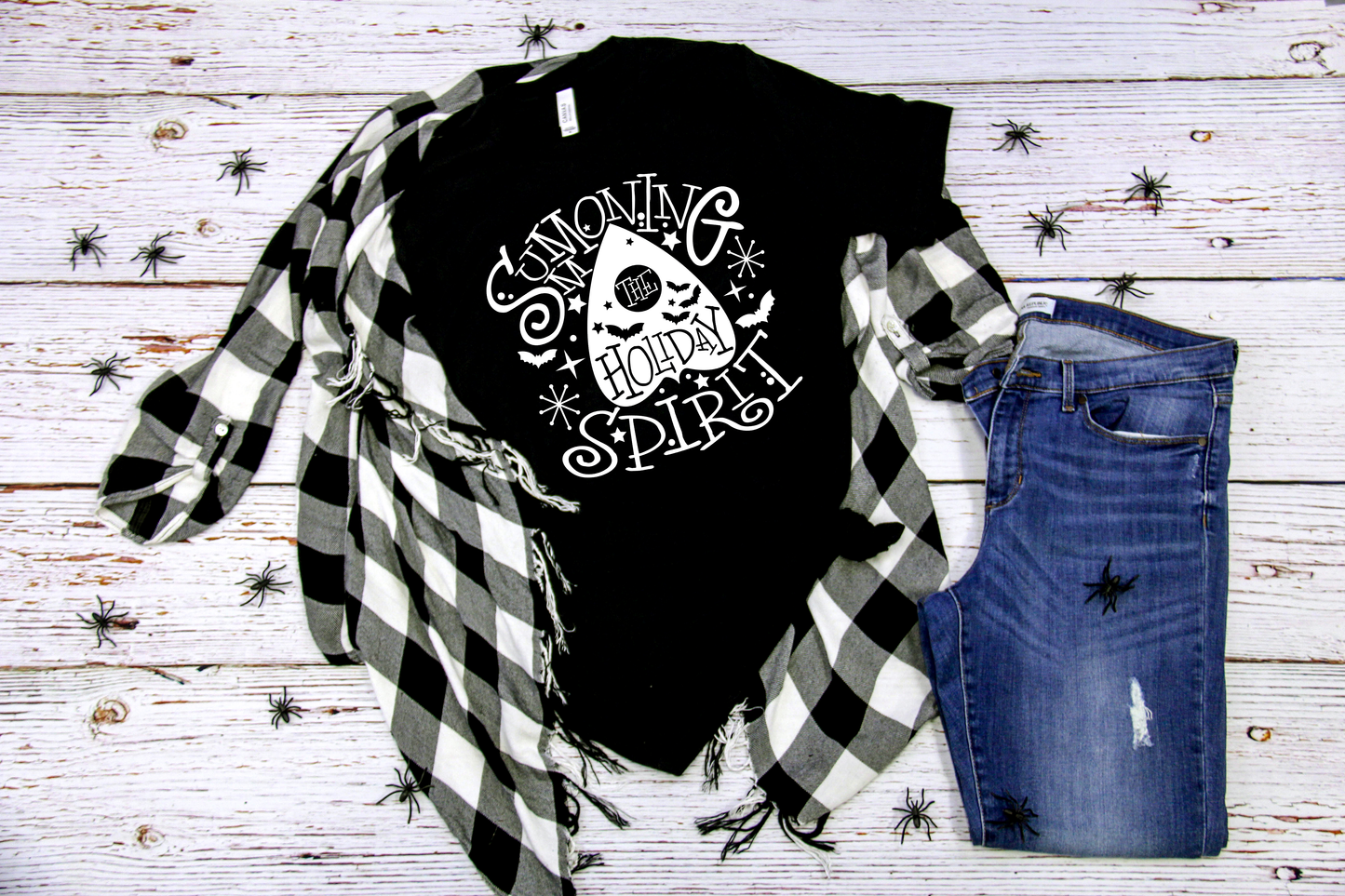 "Summoning the Holiday Spirit" Planchette Ouija Spooky Holiday Tee - Unisex Shirt -  - Shirts