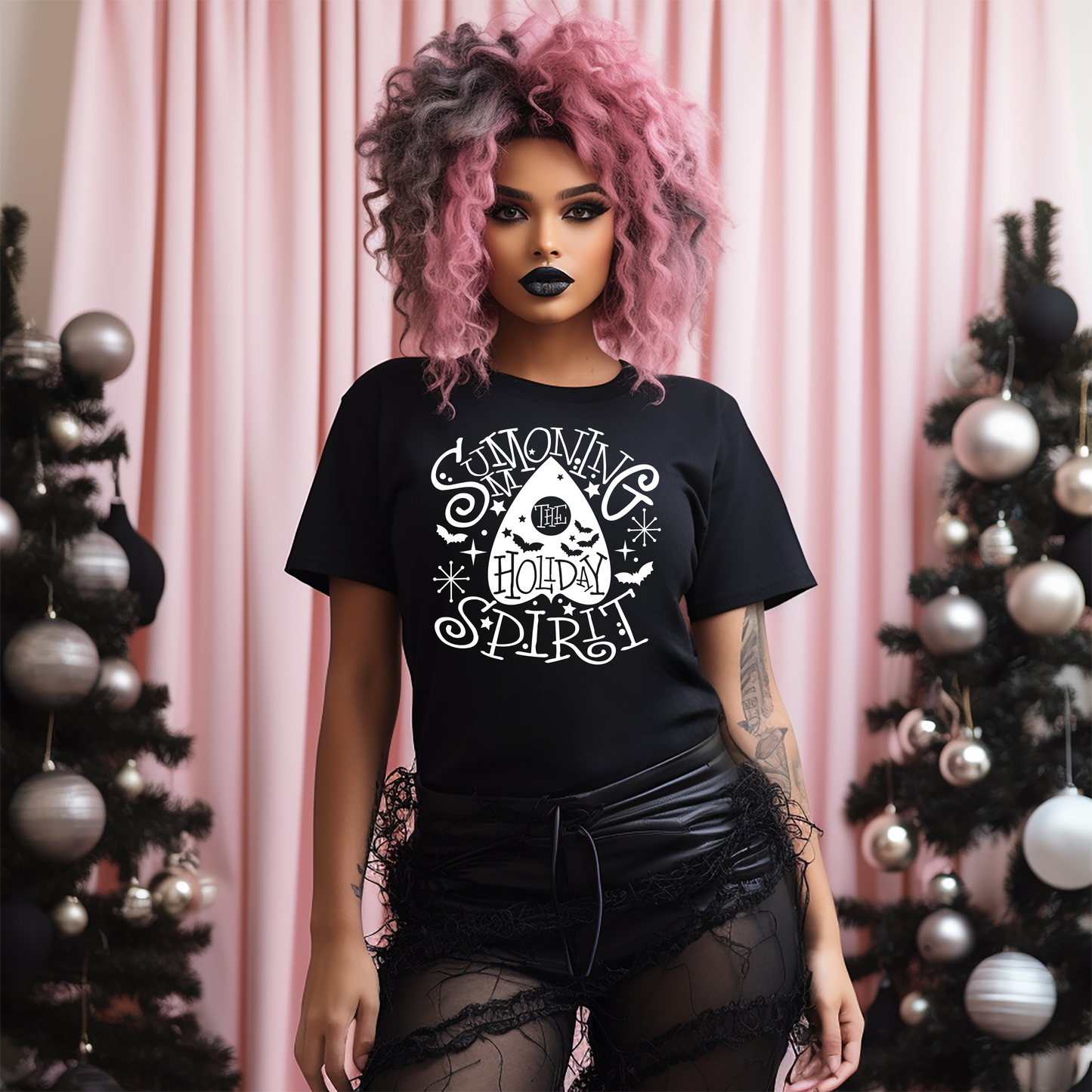 "Summoning the Holiday Spirit" Planchette Ouija Spooky Holiday Tee - Unisex Shirt -  - Shirts