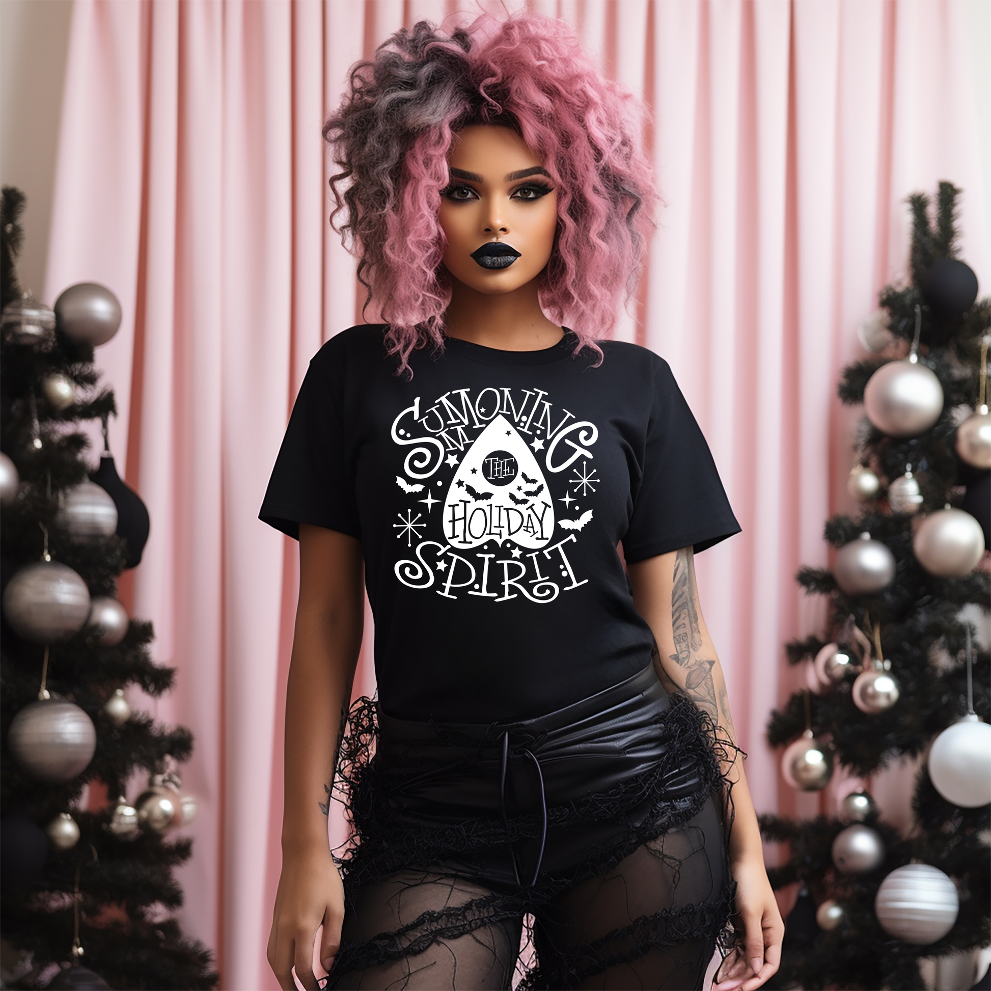 "Summoning the Holiday Spirit" Planchette Ouija Spooky Holiday Tee - Unisex Shirt -  - Shirts
