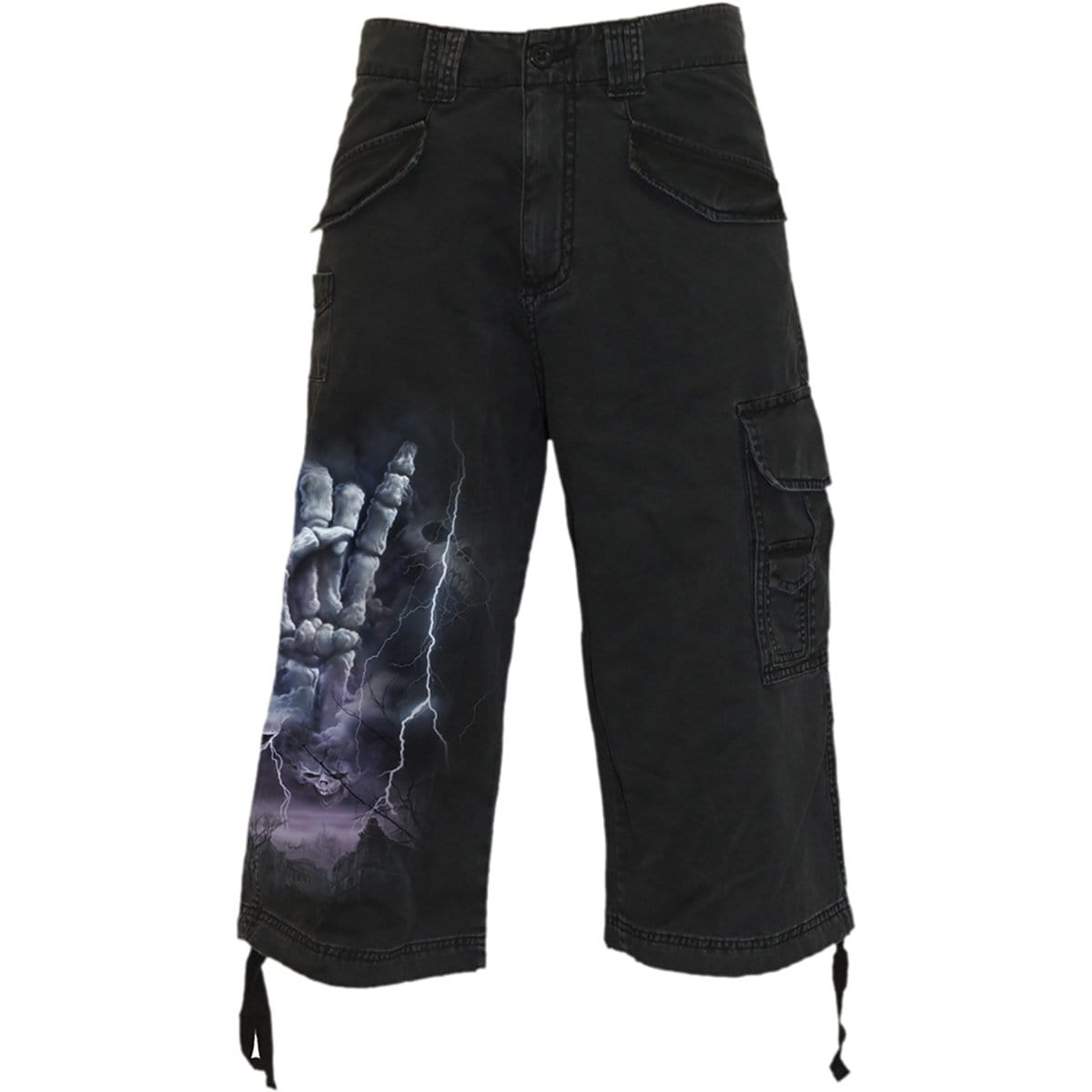 ROCK ETERNAL - Vintage Cargo Shorts 3/4 Long Black -  - Cargo Shorts