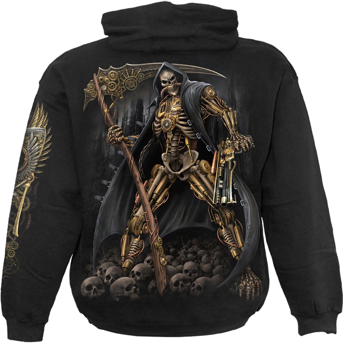STEAMPUNK SKELETON Hoody Black - Gothic Steampunk Hoodie