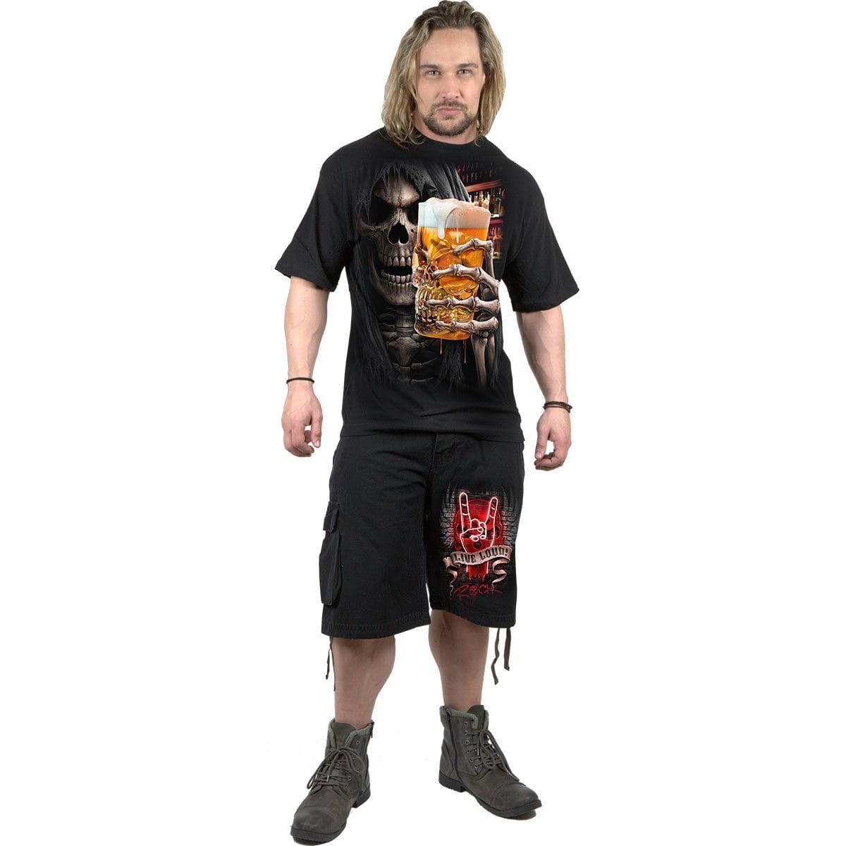 LIVE LOUD - Vintage Cargo Shorts Black -  - Cargo Shorts