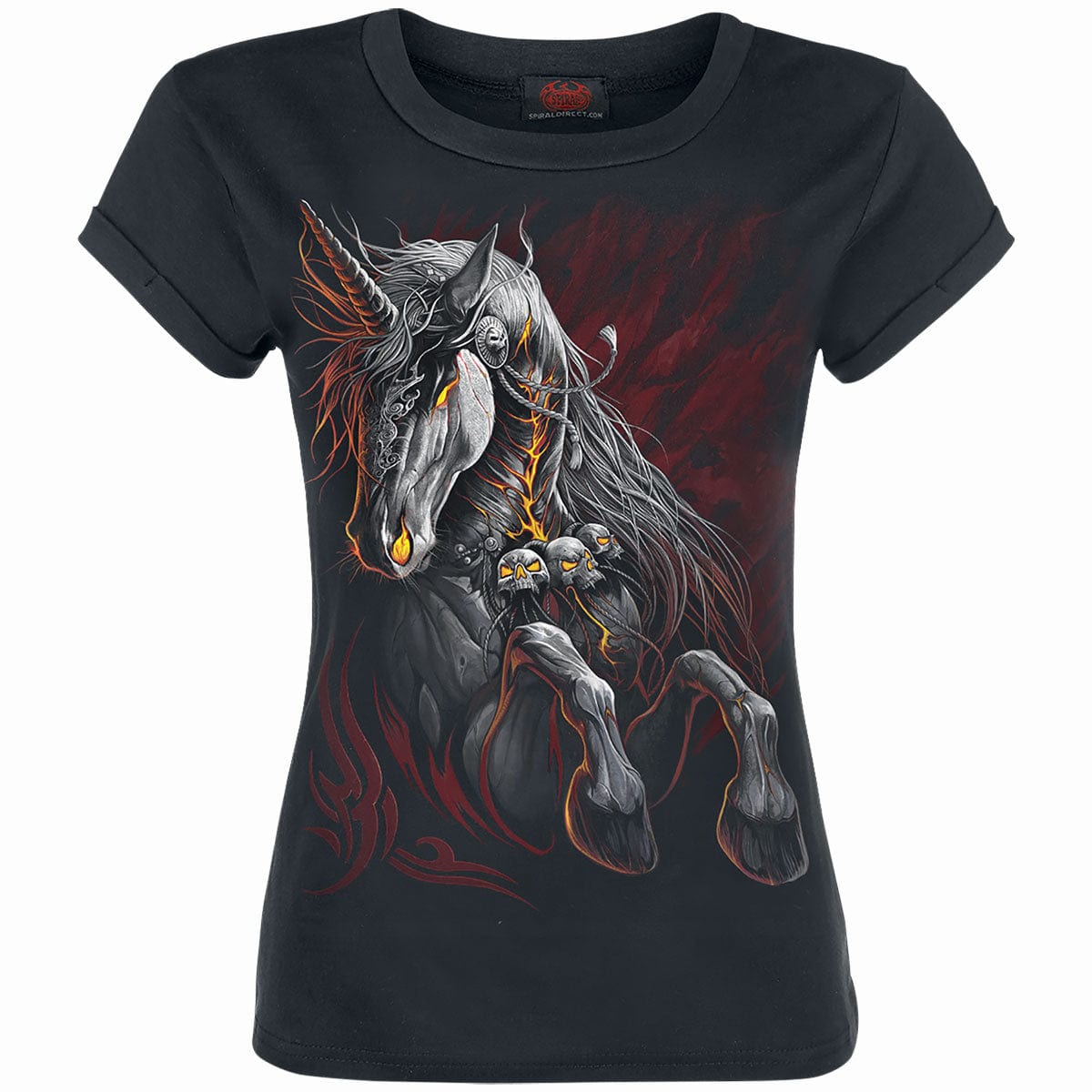 INFERNAL UNICORN - Girls Boatneck Cap Sleeve T-Shirt -  - T-Shirts