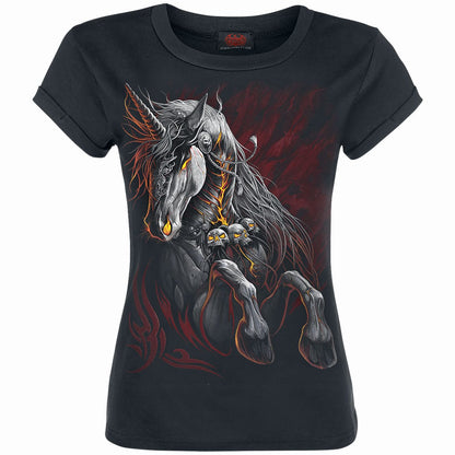 INFERNAL UNICORN - Girls Boatneck Cap Sleeve T-Shirt -  - T-Shirts
