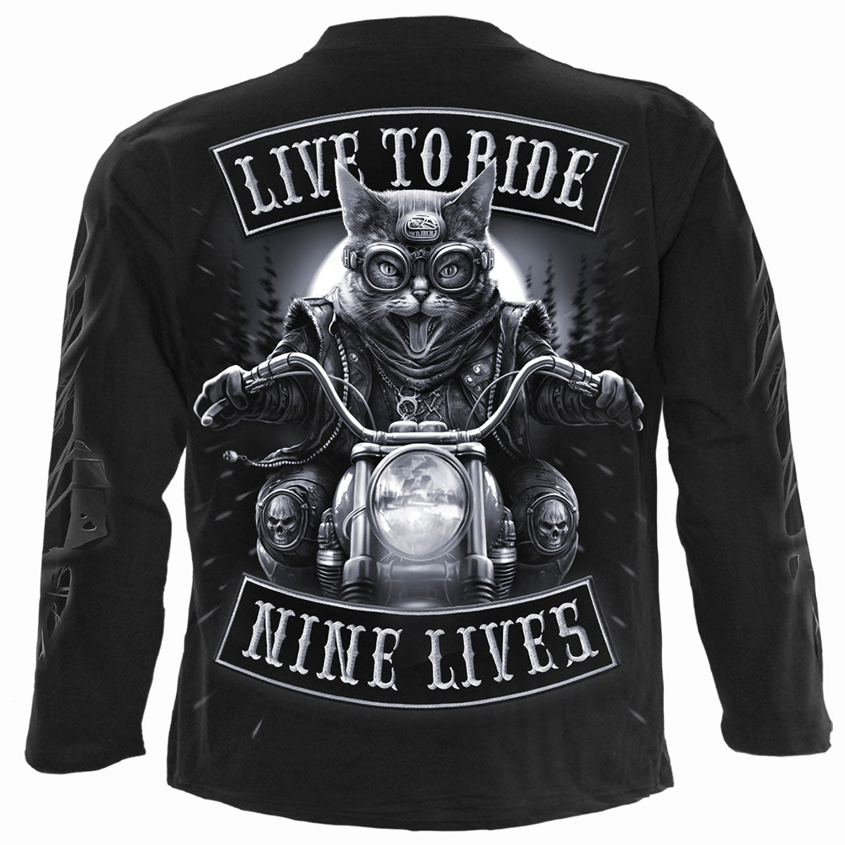 NINE LIVES - Longsleeve T-Shirt Black -  - T-Shirts - Long Sleeve