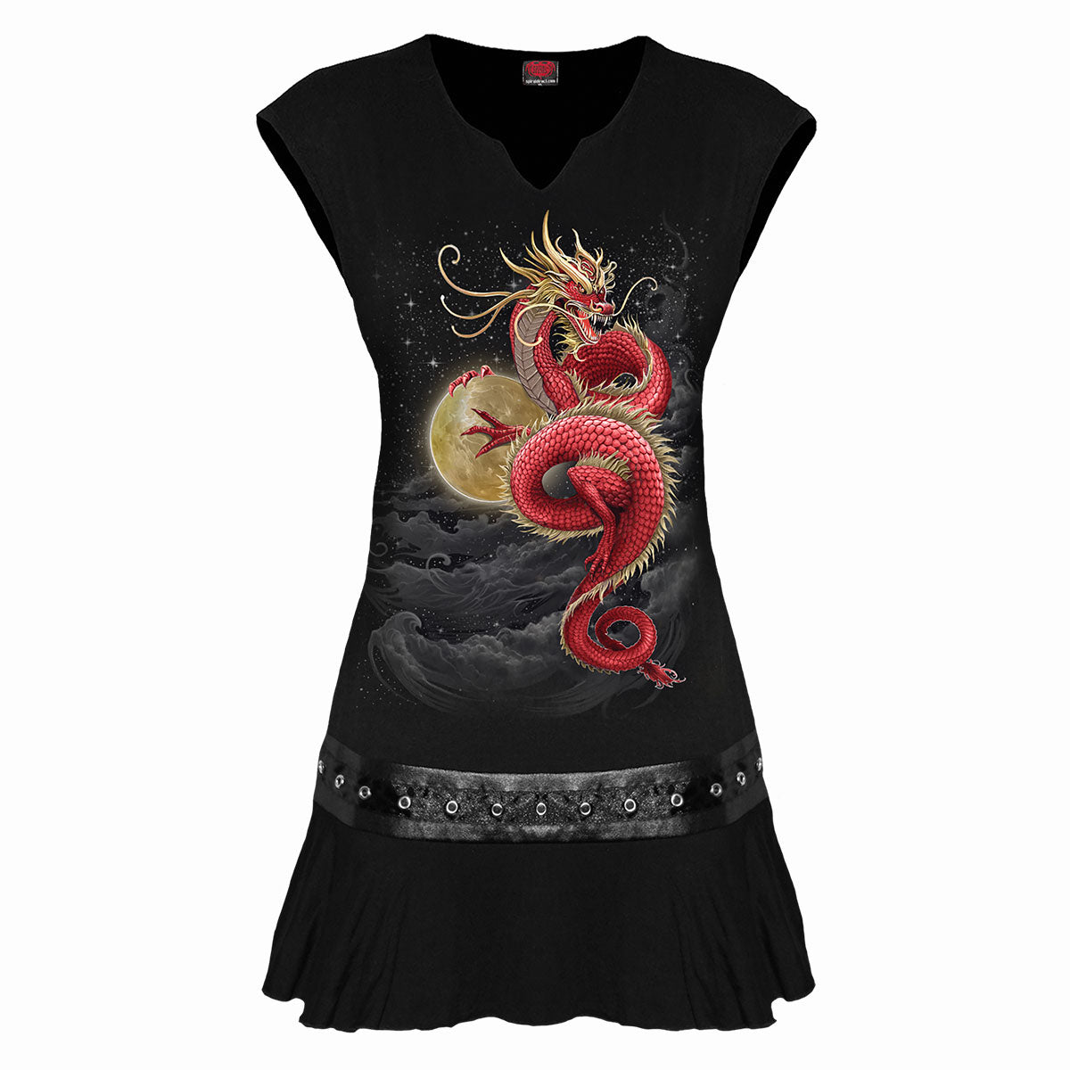 SHENLONG - Stud Waist Mini Dress Black -  - Dresses