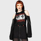 Killstar Dario Argento Opera Cold Shoulder Crop Hoodie Eyes Graphic Goth Top M