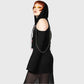 Killstar Dario Argento Opera Cold Shoulder Crop Hoodie Eyes Graphic Goth Top M
