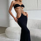 Ultra Sexy Black Chain Drape Dress with Hardware Detail