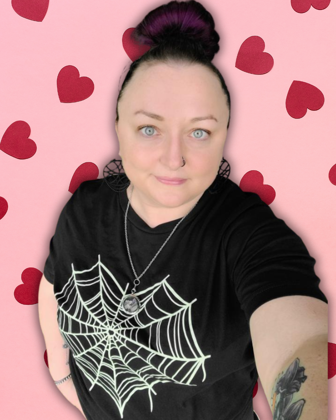 Heart Spider Web Tee - Unisex Gothic Romance Shirt