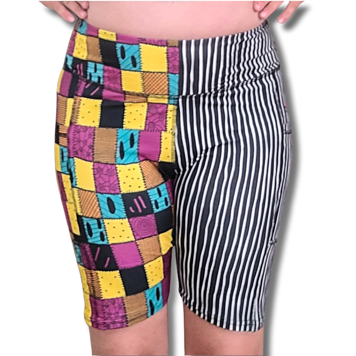 Jack & Sally Halloween Couple (Unique Exclusive) Pocket Biker Shorts - High-quality Handcrafted Vibrant Bike Shorts -  - Shorts