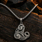 Norse Viking Raven Triskele Necklace Stainless Steel Odin Knot Pendant 20"