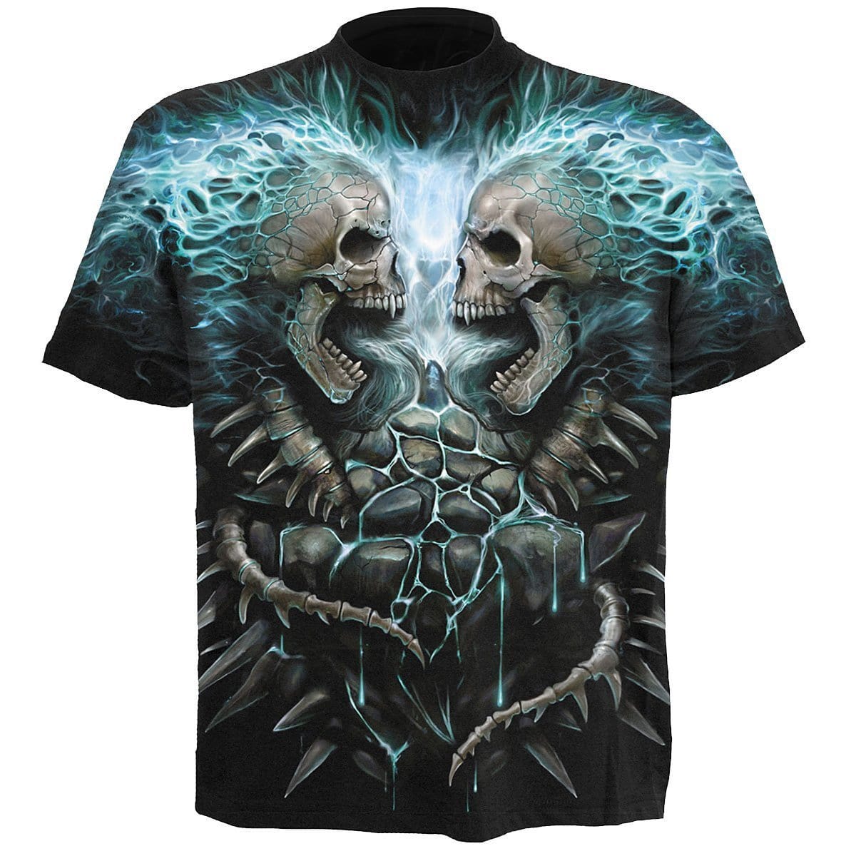 FLAMING SPINE - Allover T-Shirt Black -  - T-Shirts