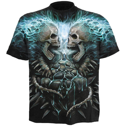 FLAMING SPINE - Allover T-Shirt Black -  - T-Shirts