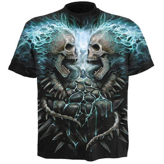 FLAMING SPINE - Allover T-Shirt Black -  - T-Shirts