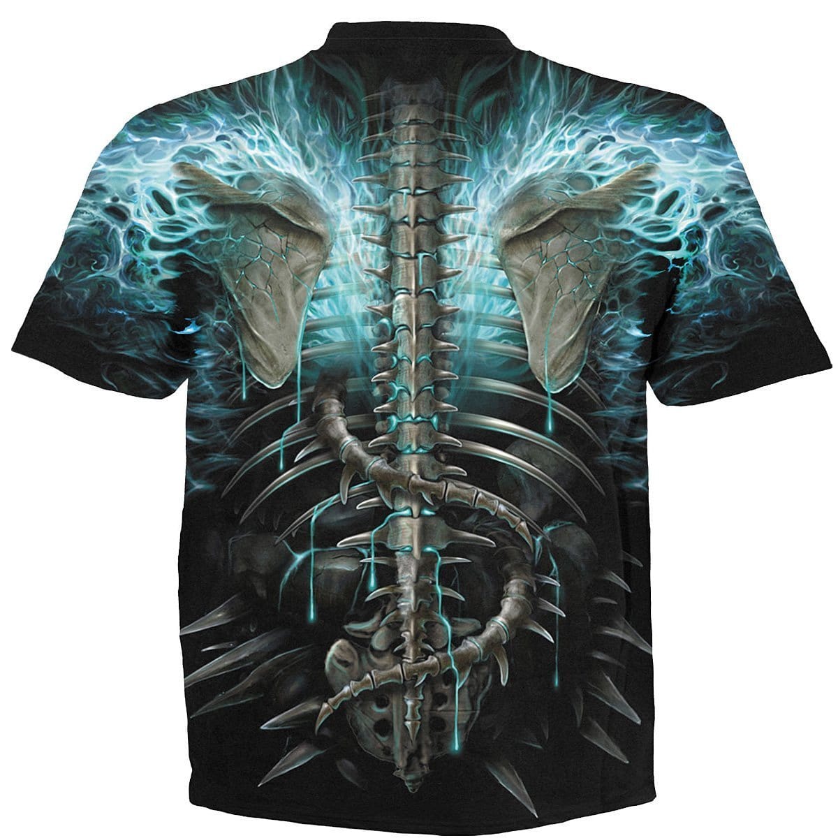 FLAMING SPINE - Allover T-Shirt Black -  - T-Shirts